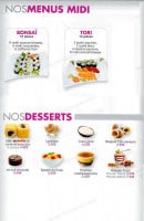 Menu Sushi Tori - Les menus midi et desserts