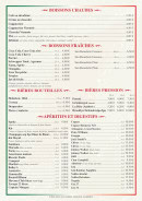 Menu Il Pinocchio - Les boissons chaudes, boissons fraiches et bières pressions,...