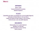Menu Restaurant Le One Up - Exemple de menu du jour