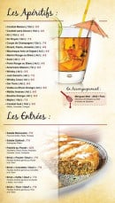 Menu La Palmeraie - Les apéritifs et les entrées 