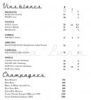 Menu Cala Luna - Les vins blancs et champagnes