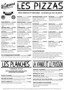 Menu La Capanna - Les pizzas, planches, ...