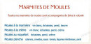 Menu La Criée - Marmites de moules