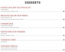 Menu Big Ben - Les desserts