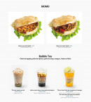 Menu Brioche Bao - Momo et bubble tea