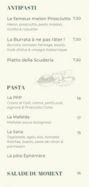 Menu Casa Pepe - Les entrées, pates et salades