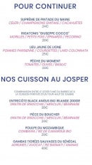 Menu Culinaire Bazaar - Les plats
