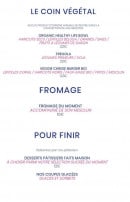 Menu Culinaire Bazaar - les fromages et desserts,...