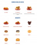 Menu Franks Hot Dog - Les grilled cheese et desserts