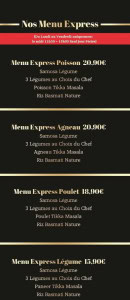 Menu Le Chutney - Les menus express