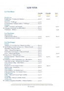 Menu Le Golden Tulip - les vins