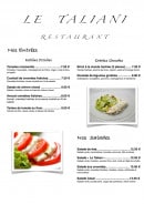 Menu Le Taliani - Les entrées 
