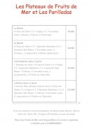 Menu Le Vivier de la mer - les plateaux de fruits de mer