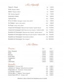 Menu Le Faubourg - Apéritifs et bières 
