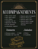 Menu Claudette - Les accompagnements, salades, ...