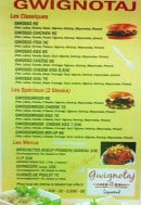 Menu Gwignotaj - Les burgers et menus