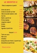 Menu Le becktos2 - Les plats et desserts à emporter