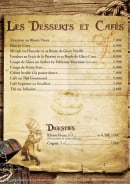 Menu La Rhumerie du Pirate - Les desserts, cafés et digestifs