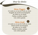 Menu Le chez Nous - Les menus enfant