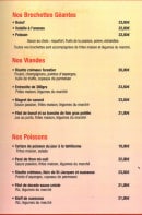 Menu Le Metis Café - Les brochettes, viandes et poissons