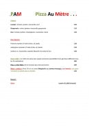 Menu Pizzéria Pam - Les pizzas