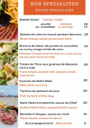 Carte et menu de Orange Fever à Saint Martin — Les spécilaités