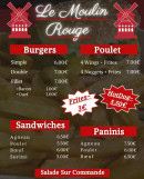 Menu Le Moulin Rouge - Les menus