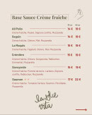 Carte et menu de El capo della pizza à Le Gosier — Pizzas base sauce crème fraiche