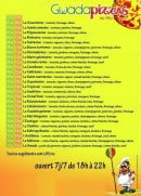 Menu gwada pizza - les pizzas