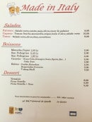 Menu Made in Italy - Les salades, boissons et desserts