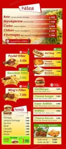 Menu Antillais food - Les pates