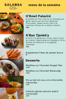 Carte et menu de Galanga à Fort de France — Menus de la semaine