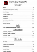 Carte et menu de La Brasserie du Théâtre à Fort de France — Les eaux, vins au verre et thés,...