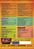 Carte et menu de Nuevo Mejico à Fort de France — Les desserts, les glaces,...