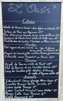 Menu L'Oasis - Exemple de menu