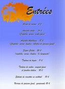 Menu La Dunette - Les entrées