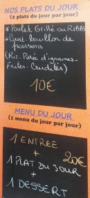 Menu Sainte Luce Paradise - L' ardoise du jour