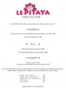 Menu Le Pitaya - Le menu du jour et les formules