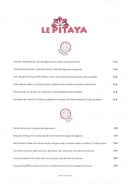 Menu Le Pitaya - Les entrées et les plats