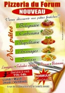 Menu Pizzéria du Forum - Les pâtes