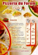 Menu Pizzéria du Forum - Les sauces milanaises , carbonara....