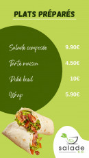 Menu Salade bar - Plats