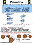 Menu Valentino Pizza - les menus 