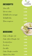 Menu Salade Bar - Les desserts et boissons