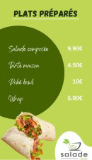 Menu Salade Bar - Les plats préparés
