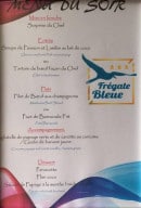 Menu Frégate Bleue - Un exemple de menu du soir