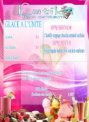 Menu Latika ice cream - Les glaces à l' unité, supplements et suggestions
