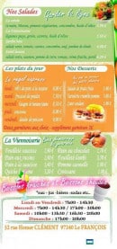 Menu TendanC'repes - Les salades, les plats, les desserts, les viennoiseries...