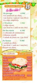 Menu TendanC'repes - Les formules tendanC' et sandwiches