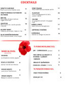 Menu Sous Le Manguier - Les cocktails, cocktails sans alcools et ti punchs blanc,...